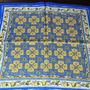 100% silk scarf bandana lemon print